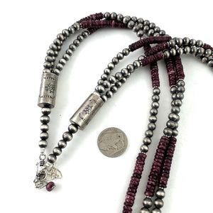 Purple Spiny Oyster With Sterling Beads