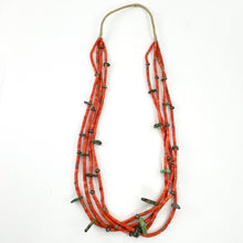 Load image into Gallery viewer, Four Strand Coral With Cerrillos Turquoise
