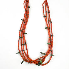 Load image into Gallery viewer, Four Strand Coral With Cerrillos Turquoise
