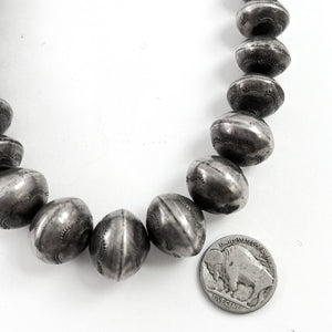 Heavy Vintage Sterling Beads<br>27"