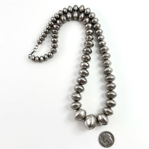 Vintage Plain Silver Beads<br>23"