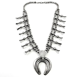 Vintage Sterling Silver Squash Necklace