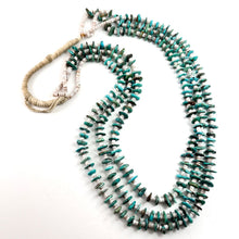 Load image into Gallery viewer, Long Three Strand Turquoise Necklace<br>By Matthew Yatsayte

