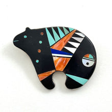 Load image into Gallery viewer, Inlaid Bear Pin/Pendant
