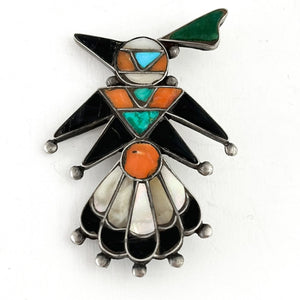 Vintage Inlaid Bird Pin