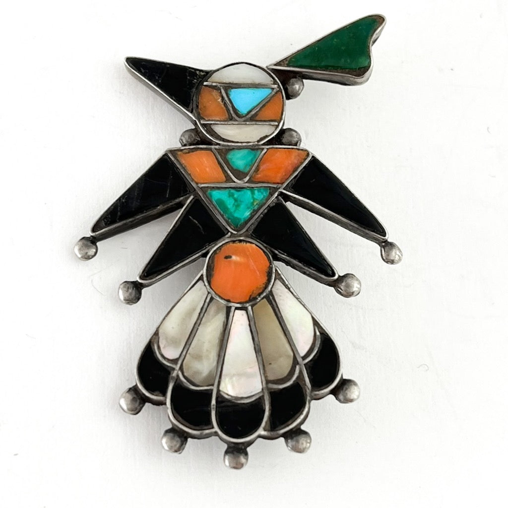 Vintage Inlaid Bird Pin