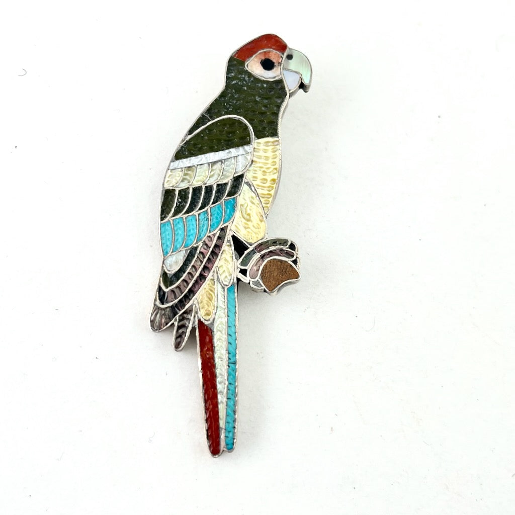 Parrot Pin/Pendant<br>By Ed & Pablita Quam