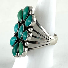 Load image into Gallery viewer, Vintage Green Cluster Ring&lt;br&gt;Size: 9
