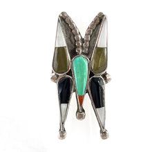 Load image into Gallery viewer, Vintage Inlay Butterfly Ring&lt;br&gt;Size: 6.5
