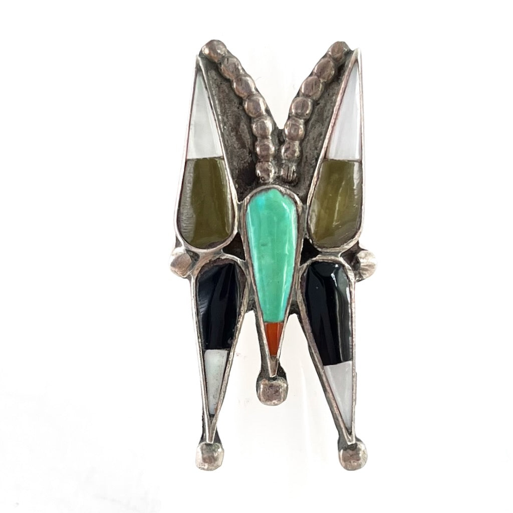 Vintage Inlay Butterfly Ring<br>Size: 6.5