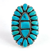 Load image into Gallery viewer, Sleeping Beauty Cluster Ring&lt;br&gt;Size: 10&lt;br&gt;Ondelacy
