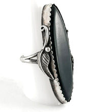 Load image into Gallery viewer, Tall Jet Ring&lt;br&gt;By Edward King&lt;br&gt;Size: 9
