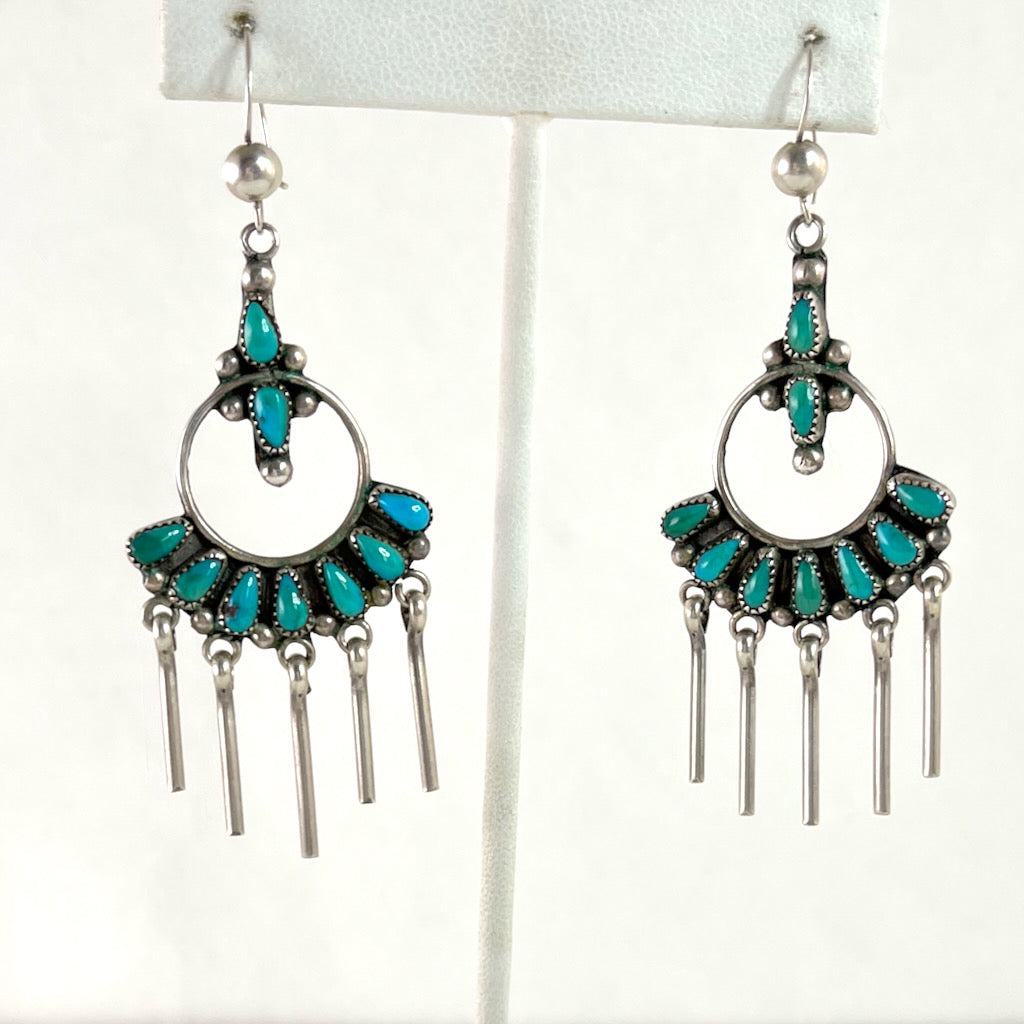 Vintage Zuni Drop Earrings<br>By Sefferino Eriacho