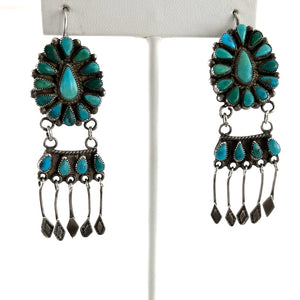 Vintage Zuni Chandelier Earrings