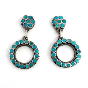 Vintage Inlay Hoop Earrings