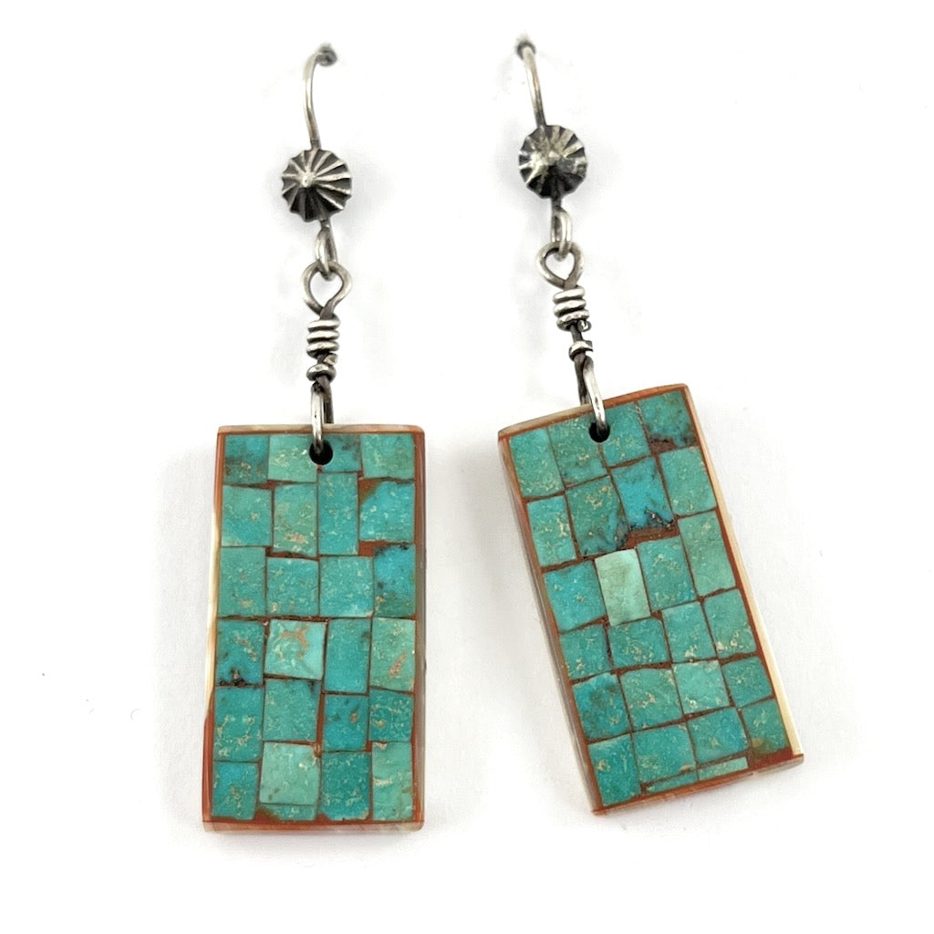 Vintage Inlaid Shell Earrings
