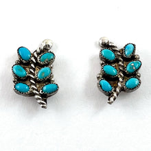 Load image into Gallery viewer, Small Turquoise Leaf Studs
