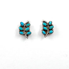 Load image into Gallery viewer, Small Turquoise Leaf Studs
