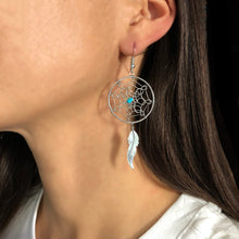 Load image into Gallery viewer, Large Dream Catcher Earrings&lt;br&gt;By Lorenzo Arviso
