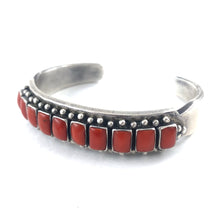 Load image into Gallery viewer, Ten Square Stone Coral Row Bracelet

