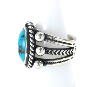 Kingman Turquoise<br>By Clendon Pete<br>Size: 9