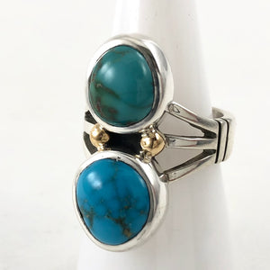 Cheyenne Turquoise/18kt<br>By Craig Agoodie<br>Size: 7.5