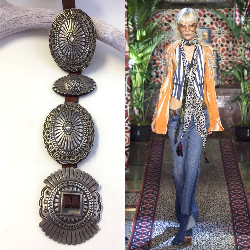 James Reid Sterling Silver ベルト　ジェームスレイド VTG James Reid Santa Fe Sterling Silver Concho Buckles Belt