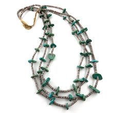 Load image into Gallery viewer, 3 Strand Natural Stone Necklace
