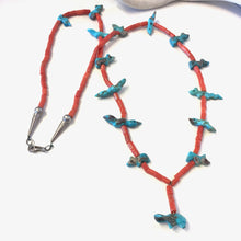 Load image into Gallery viewer, Vintage Coral &amp; Turquoise Fetish Necklace

