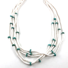 Load image into Gallery viewer, White Clamshell With Turquoise Nuggets
