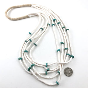 White Clamshell With Turquoise Nuggets