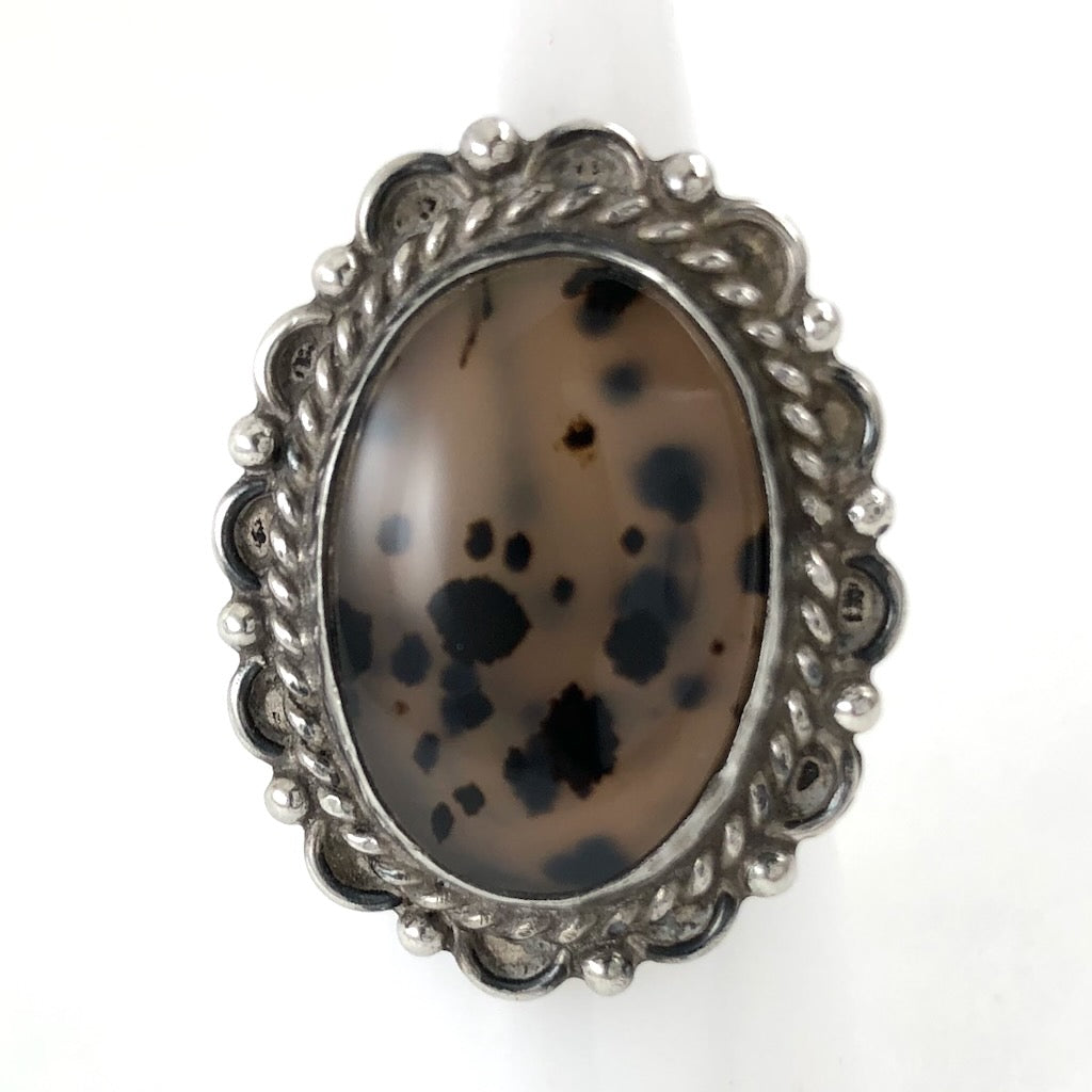 Vintage Speckled Agate Ring<br>Size: 5.5