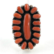 Load image into Gallery viewer, Natural Coral Cluster Ring&lt;br&gt;By Orville Tsinnie&lt;br&gt;Size: 9
